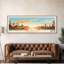 Load image into Gallery viewer, Barren River Lake Kentucky Framed Canvas Print, Panoramic Travel Poster, Midcentury Modern Wall Art, Pop Art, Lake House Decor