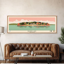 Load image into Gallery viewer, Beaver Lake Arkansas Framed Canvas Print, Panoramic Wall Art, Midcentury Modern, Pop Art, Travel Poster, Scenic Lake House Art, Bedroom Decor