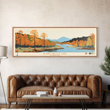 Load image into Gallery viewer, Blairs Valley Lake Maryland Framed Canvas Print, Panoramic Travel Poster, Midcentury Modern Wall Art, Pop Art, Nature Bedroom Art, Scenic Lake House Decor