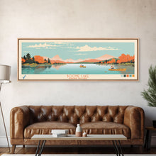 Load image into Gallery viewer, Boone Lake Rhode Island Framed Canvas Print, Panoramic Travel Poster, Midcentury Modern Wall Art, Pop Art, Nature Bedroom Decor, Scenic Lake House Art