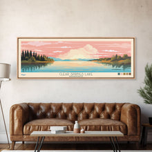 Cargar imagen en el visor de la galería, Clear Springs Lake Mississippi Framed Canvas Print, Pop Art Panoramic Travel Poster, Midcentury Modern, Wall Art, Scenic Nature Painting, Bedroom Decor, Living Room Art