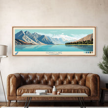 Cargar imagen en el visor de la galería, Convict Lake California Framed Canvas Print, Midcentury Modern Panoramic Wall Art, Living Room Decor, Pop Art, Travel Poster Art, Nature Art, Lake House Decor