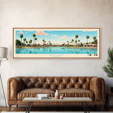 Load image into Gallery viewer, Dead Lakes Florida Framed Canvas Print, Midcentury Modern Panoramic Wall Art, Bedroom Decor, Pop Art, Travel Poster Art, Scenic Nature Painting