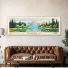 Load image into Gallery viewer, Emma Matilda Lake Wyoming Framed Canvas Print, Panoramic Wall Art, Midcentury Modern, Pop Art, Bedroom Decor, Travel Poster, Nature Painting