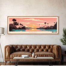 Carregar imagem no visualizador da galeria, False River Louisiana Framed Canvas Print, Panoramic Wall Art, Midcentury Modern, Pop Art, Bedroom Decor, Travel Poster, Lake View, Artistic Decor