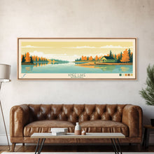 Load image into Gallery viewer, Knee Lake Manitoba Framed Canvas Print, Panoramic Wall Art, Midcentury Modern, Pop Art, Bedroom Art, Travel Poster, Lake House Art