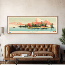 Load image into Gallery viewer, Lower Red Lake, Minnesota Panoramic Wall Art Framed Canvas Print, Midcentury Modern, Pop Art, Home Decor, Travel Poster, Living Room Art