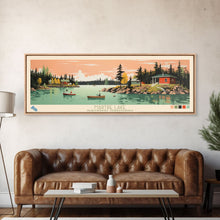 Load image into Gallery viewer, Martre Lake, Northwest Territories Panoramic Wall Art Framed Canvas Print, Midcentury Modern, Pop Art, Home Decor, Travel Poster, Living Room Art