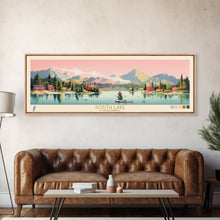 Load image into Gallery viewer, South Lake, California Framed Canvas Print, Lake House Decor, Midcentury Modern Art, Pop Art, Travel Poster, Bedroom Wall Art