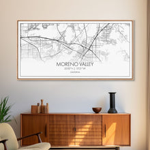 Load image into Gallery viewer, Moreno Valley City Map, California Map, Map Art, Minimalist Wall Art, Wall Art, Canvas Art, Horizontal Print, PHD Graduation Gift, Office