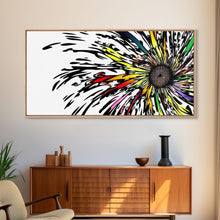 Carregar imagem no visualizador da galeria, Abstract Flower Art - Exploding Flower - Rainbow Flower Painting / Canvas Print - Framed Wall Art - Unique Minimalist / Expressionist Art