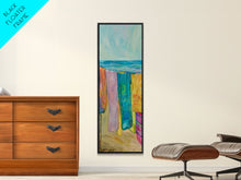 Load image into Gallery viewer, Colorful Laundry on Beach Landscape Art Print, Vertical Oversized Living Room Canvas Print Framed, Framed Wall Art for Laundry Room