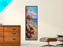 Cargar imagen en el visor de la galería, Coastal Printed Canvas Art, Beach Wall Art Framed, Contemporary Narrow Wall Art Print, New House Gift for Her, Surf Wall Art for Beach House