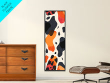 Carregar imagem no visualizador da galeria, Abstract Boho Leopard Print Pattern - Framed Canvas Print, Midcentury Modern Skinny Art, Tall Wall Art for Living Room or Bedroom Decor