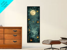 Carregar imagem no visualizador da galeria, Full Moon And Butterflies In A Night Forest Japanese Style Framed Canvas Print, Wall Art Ready To Hang For Your Home