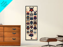 Carregar imagem no visualizador da galeria, Canvas Print Traditional Japanese Samurai Helmets Collection, Intricate Details In Warrior Masks, Bold Cultural Decor For Any Space