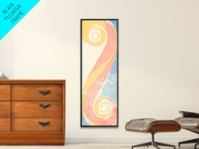 Load image into Gallery viewer, Abstract Patterns Swirling Japanese Design In Ukiyo-e Art On Framed Canvas Print Tall Skinny Wood Block Modern Wall Decor
