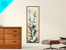 Load image into Gallery viewer, Elegant White Flowers On Tall Stems With Soft Background For Modern Wall Art Decor Ukiyo-e Japanese Style Art Framed Canvas Print