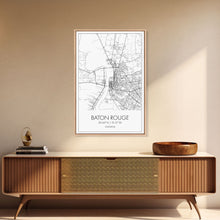 Load image into Gallery viewer, Baton Rouge Street Map, Louisiana Map, City Map Art, Modern Art, Wall Art, Canvas Print, Canvas Wall Art, Travel Gift, Home Wall Art