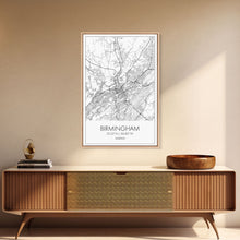 Load image into Gallery viewer, Birmingham Street Map, Alabama Map, City Map Art, Modern Art, Wall Art, Canvas Print, Canvas Wall Art, Minimalist Art, Housewarming Gift