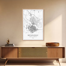 Carregar imagem no visualizador da galeria, Brownsville Street Map, Texas Map, City Map Art, Modern Art, Wall Art, Canvas Print, Canvas Wall Art, Dorm Décor, Graduation Gift,