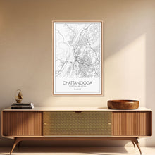 Cargar imagen en el visor de la galería, Chattanooga Street Map, Tennessee Map, City Map Art, Modern Art, Wall Art, Canvas Print, Canvas Wall Art, Office Wall Art, Travelling Gifts