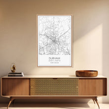 Load image into Gallery viewer, Durham Street Map, North Carolina Map, City Map Art, Minimalist Art, Wall Art, Canvas Print, Traveler Gift, Travel Wall Décor