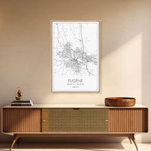 Carregar imagem no visualizador da galeria, Eugene Street Map, Oregon Map, City Map Art, Minimalist Art, Wall Art, Canvas Print, Traveler Gift, Home Office Wall Art, Travel Décor