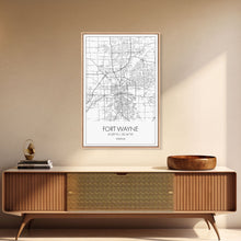 Carregar imagem no visualizador da galeria, Fort Wayne Street Map, Indiana Map, City Map Art, Minimalist Art, Wall Art, Canvas Print, Office Wall Décor, Gifts For Him, Travel Print