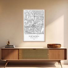 Load image into Gallery viewer, Fort Worth Street Map, Texas Map, City Map Art, Minimalist Art, Wall Art, Canvas Print, Travel Wall Art, Gifts For Women, Man Cave Décor