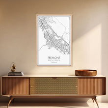 Load image into Gallery viewer, Fremont Street Map, California Map, City Map Art, Minimalist Art, Wall Art, Canvas Print, Travel Lover Gift, Bar Wall Décor, Travel Prints