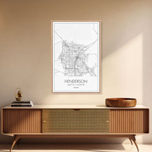 Load image into Gallery viewer, Henderson Street Map, Nevada Map, City Map Art, Minimalist Wall Art, Wall Art, Canvas Print, Gifts For Her, Travel Art, Man Cave Art,