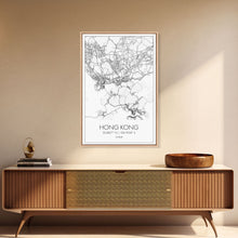 Load image into Gallery viewer, Hong Kong Street Map, China Map, Asia City Map Art, Minimalist Art, Wall Art, Canvas Print, Wanderlust Gift, Home Office Art, Travel Art