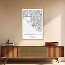 Load image into Gallery viewer, Huntington Beach Street Map, California Map, City Map Art, Minimalist Art, Wall Art, Canvas Print, Travel Print, Gift For Mom, Dorm Wall Art
