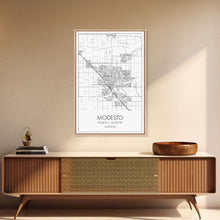 Load image into Gallery viewer, Modesto Street Map, California Map, City Map Art, Modern Art, Wall Art, Canvas Print, Home Décor Wall Art, Friendship Gift, Travel Wall Art