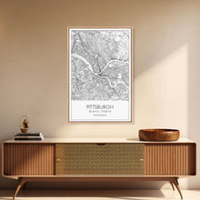 Load image into Gallery viewer, Pittsburgh Street Map, Pennsylvania Map, City Map Art, Minimalist Art, Wall Art, Canvas Print, Boys Room Wall Art, Aviation Gift, Travel Art