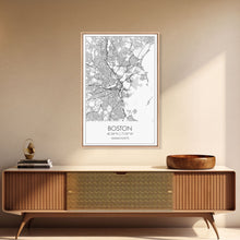 Load image into Gallery viewer, Boston Street Map, Massachusetts Map, City Map Art, Modern Art, Wall Art, Canvas Print, Wall Art For Bedroom, Gifts For Him, Travel Décor