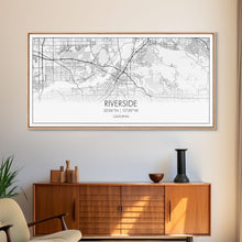 Load image into Gallery viewer, Riverside City Map, California Art, Map Print, Minimalist Wall Art, Wall Art, Canvas Art, Panoramic Wall Art, Gift For Graduation, Room Art