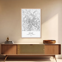 Load image into Gallery viewer, Rome Street Map, Italy Map, Europe City Map Art, Minimalist Art, Wall Art, Canvas Print, Girl Room Décor, Housewarming Gift, Travel Wall Art
