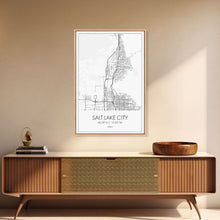 Load image into Gallery viewer, Salt Lake City Street Map, Utah Map, City Map Art, Minimalist Art, Wall Art, Canvas Print, Home Décor Wall Art, Friendship Gift, Travel Art