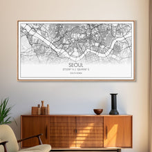 Load image into Gallery viewer, Seoul City Map, South Korea Art, Map Print, Modern Wall Art, Wall Art, Canvas Art, Thank You Gift, College Dorm Décor, Panoramic Art