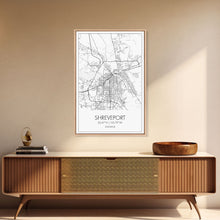 Load image into Gallery viewer, Shreveport Street Map, Louisiana Map, City Map Print, Minimalist Art, Wall Art, Canvas Print, Wall Decoration, Aviation Gift, Travel Décor