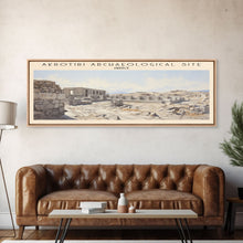 Carregar imagem no visualizador da galeria, Akrotiri Archaeological Site Framed Canvas Print Travel Poster | Wall Art | Home Decor | Gift For Travel Lover | Wall Hanging | Original Art