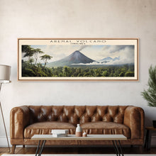 Load image into Gallery viewer, Arenal Volcano Travel Poster Print, Framed Canvas Print, Costa Rica Travel Art, Wood Framed Art, Wall Hanging, Home Decor