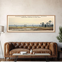 Cargar imagen en el visor de la galería, Garamba National Park Framed Canvas Print Travel Poster | Wall Art | Home Decor | Gift For Travel Lover | Wall Hanging | Original Art