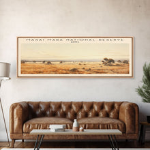 Load image into Gallery viewer, Masai Mara National Reserve Travel Print Wall Art, Travel Poster Print, Retro Style COUNTRY Home Decor, Wall Hanging, Travel Gift Idea, Unique Metal Art