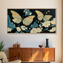Carregar imagem no visualizador da galeria, Butterfly canvas part, beautiful butterfly wall art, wall art for girls, living room art, guest room art