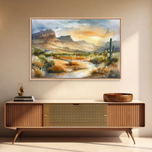 Load image into Gallery viewer, Beautiful Arizona Watercolor Landscape Painting Print, Wood Framed Art, Gift for him, painting, Prints, Abstract Wall Art