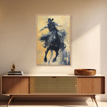 Load image into Gallery viewer, Bold Cowboy in Action Framed Canvas Print - Captivating Western Decor, Stunning Wall Art for Living Room, Bedroom