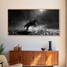 Carregar imagem no visualizador da galeria, Action-Packed Rodeo Night Scene with Cowboy and Horse, Ideal for Framed Canvas Print, Living Room Wall Art, Perfect Bedroom Decor